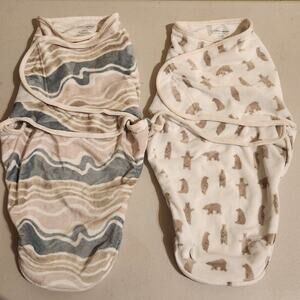 Aden + Anais Essentials Infant Wrap Swaddles x2 Zip Bottom Scandinavian Design